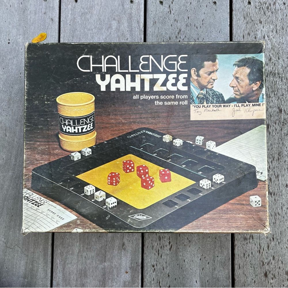 Vintage 1974 Challenge Yahtzee Odd Couple Tony Randall Jack Klugman